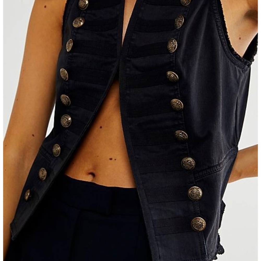 Free People Officer Grunge Vest
